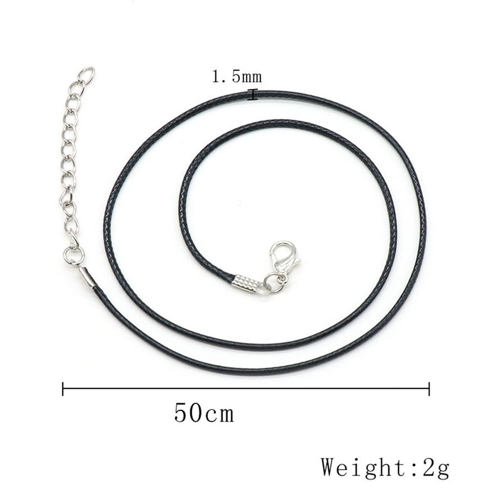 20Pcs/Pack Black Waxed Wire Leather Strap Chains for Pendant Beads Jewellery Accessories Supplies Length 50cm