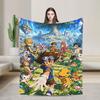 Digimon Plush Blanket Girls Boys Flannel Throw Blanket For Couch Chair Super Soft Quality Bedspread Gift