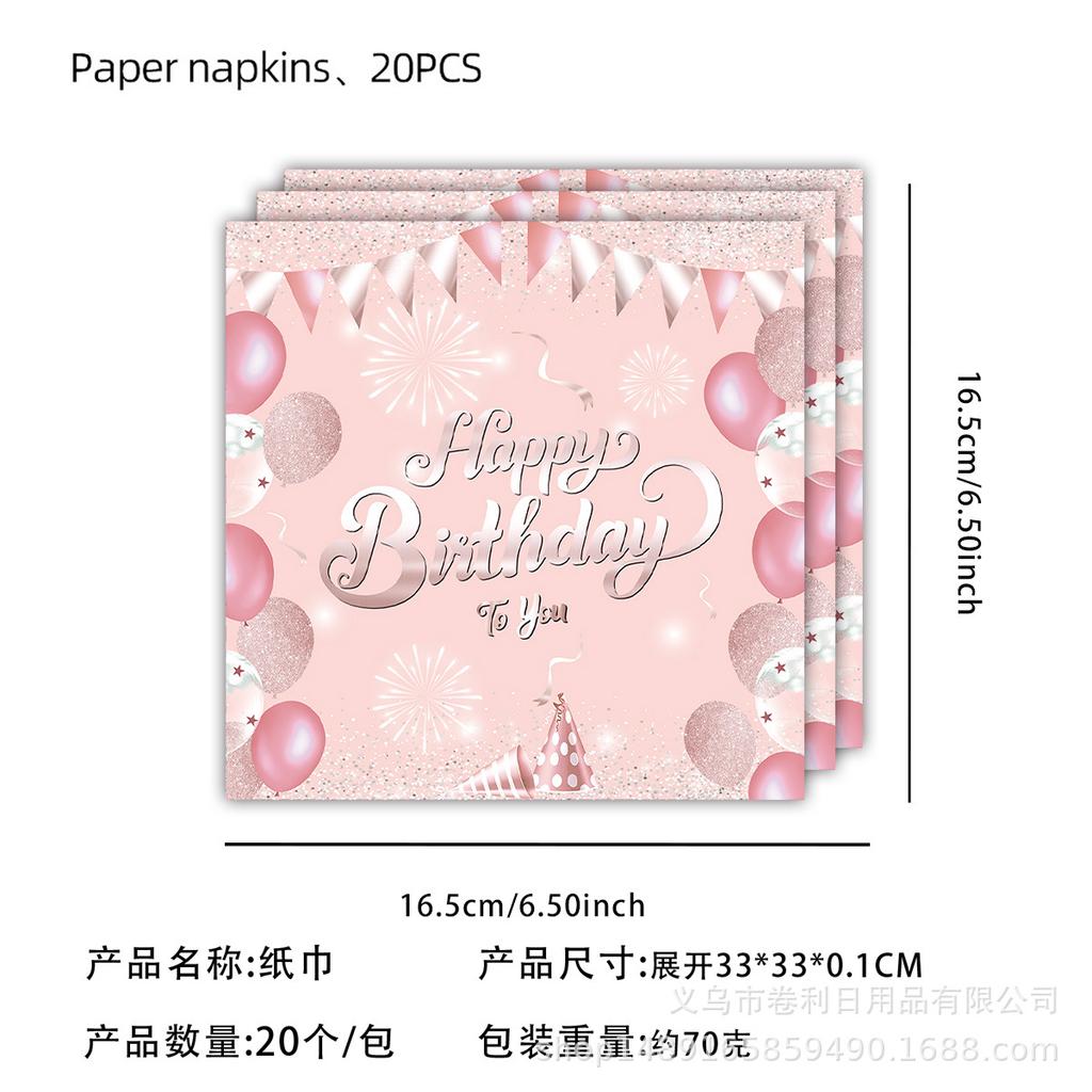 Pink Birthday Party Supplies Diamond Themed Paper Plates Paper Cups Banners Tissue Tablecloths Tableware Decorating Party