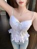 #Summer new sweet wind bow lace splicing heavy industry sling vest slim one-piece with chest pad