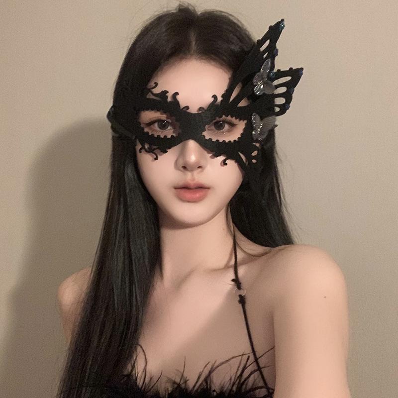 2024 Black Butterfly Princess Masquerade Mask for Adults - Mysterious Half Face Accessory