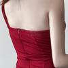 ISLAYCAOLILA EE2 Nora Size Wine Tight Mini Strap Sleeveless Cabaret Club Party Dress Women's Dress, XL, Red, Dress, One-Shoulder Cache-Coeur Dress,