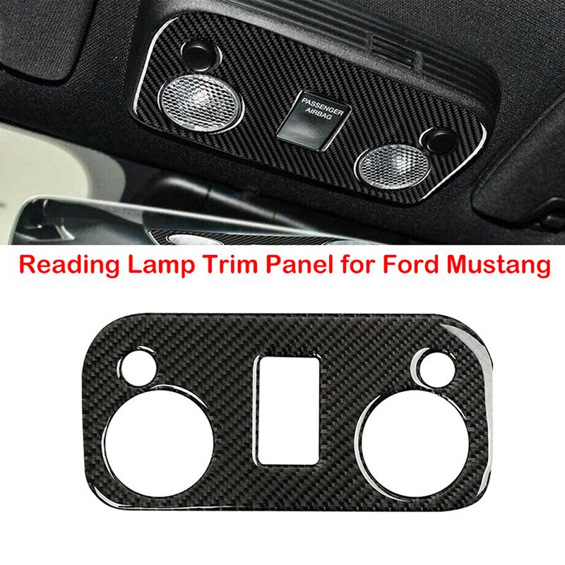 Carbon Fiber Decorative Frame For Ford Mustang 2009-2020 Interior Car Roof Reading Light Panel Sticker Cover Trim Accessories