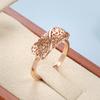 Rose Gold Color Boho Ring Fashion Ethnic Flower Ring For Women Elegant Vintage Wedding Daily Jewelry Gift