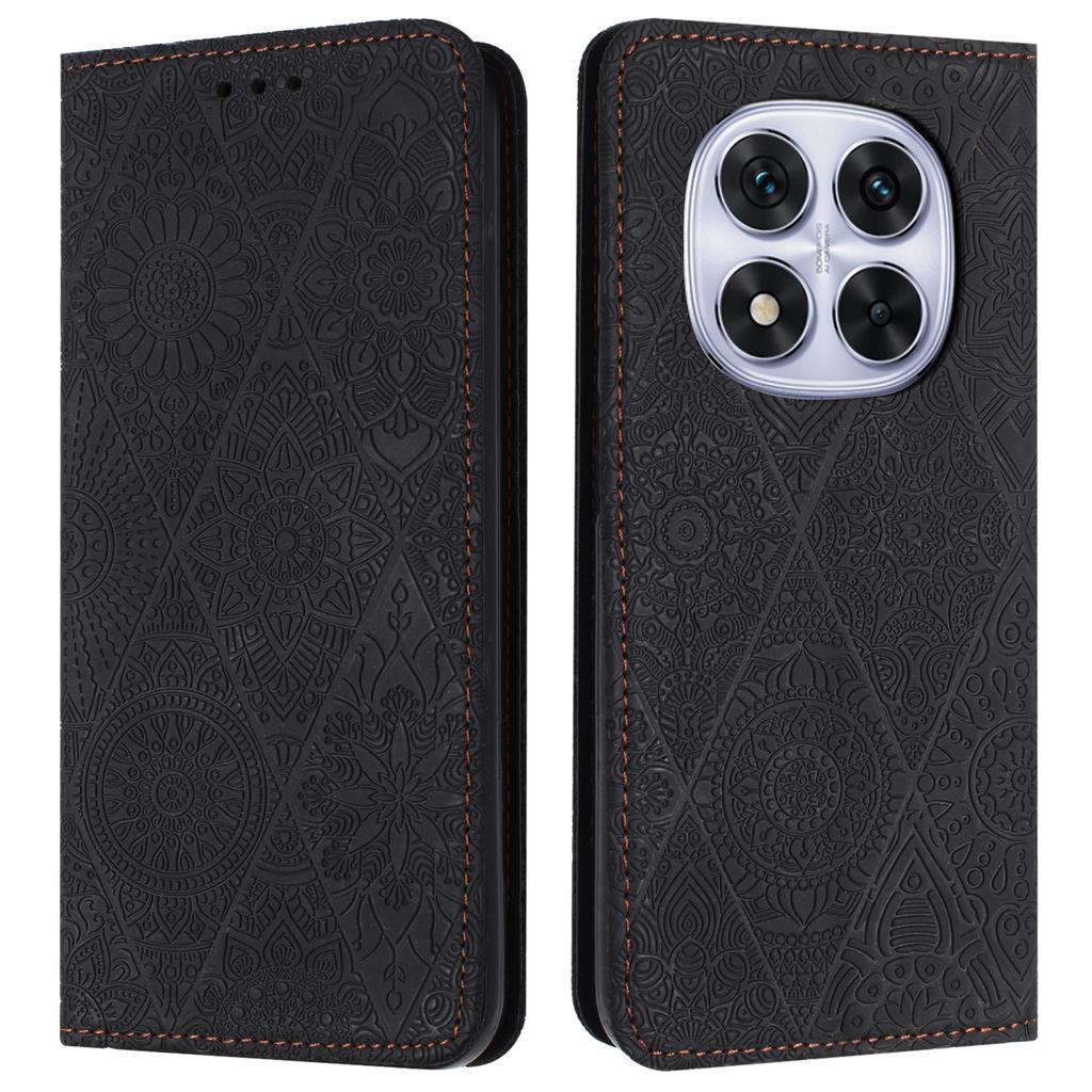 For Xiaomi Redmi Note 14 Pro+ 5G/Note 14 Pro 5G/Note 14 Pro 4G/Poco X7 5G Case Imprinted Flower Wallet Stand Leather Phone Cover