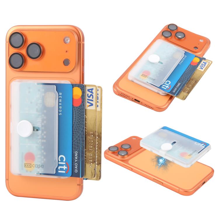 XDcase Side-Push Magnetic 3-Card Holder For iPhone / Galaxy & More прозрачный