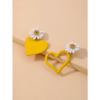 Yellow-colored Flower Earrings - Luxurious and High-end Style, Sweet and Elegant, Suitable for All Occasions and Versatile In Wear.