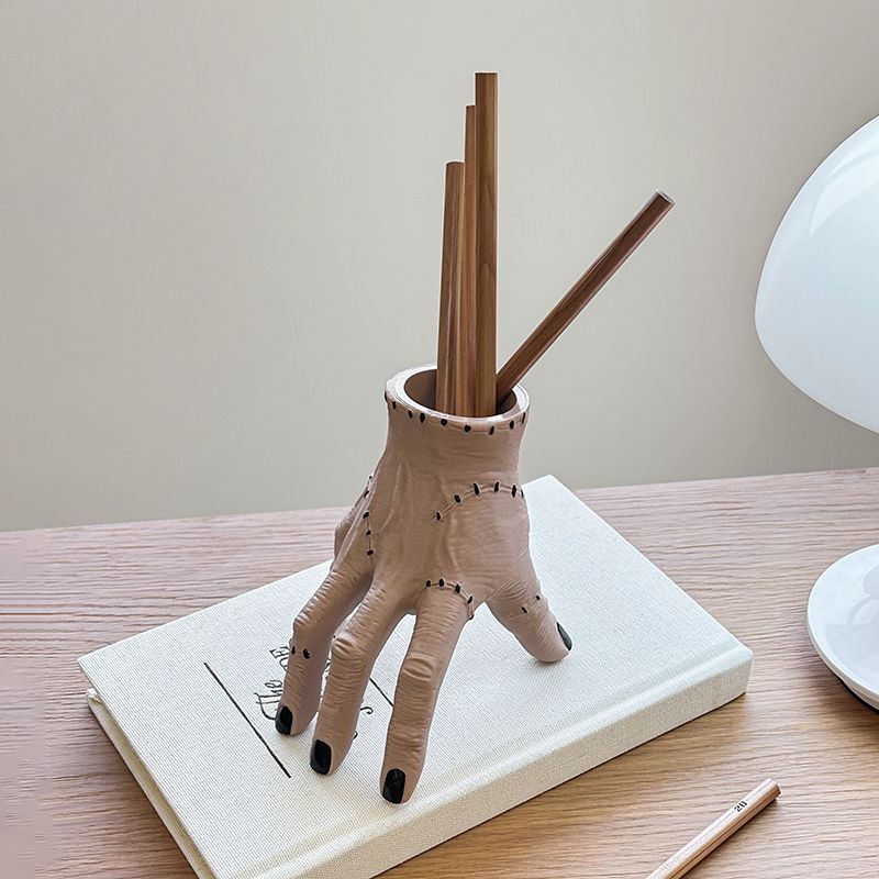 Adams Palm Broken Hand Ornament on Halloween. Garden Decoration Astor's Hand Fleshy Potted Basin Scary Palm Pen Holder Storage