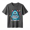 Unisexs Kawaii Chibi Blue Little Monster With Chibi Sign Print T Shirt Harajuku Casual Tee Unisex Summer Cotton Short Sleeve Tops