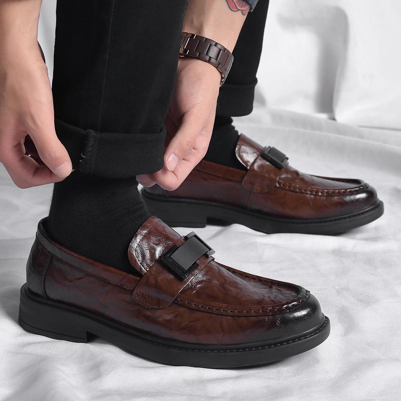 Móda Vysoká Kvalita Nové Platformové Mokasíny Pánské Pravá Kůže Ležérní Boty Mokasíny Pohodlné Pánské Business Pánské Protiskluzové Prodyšné Boty