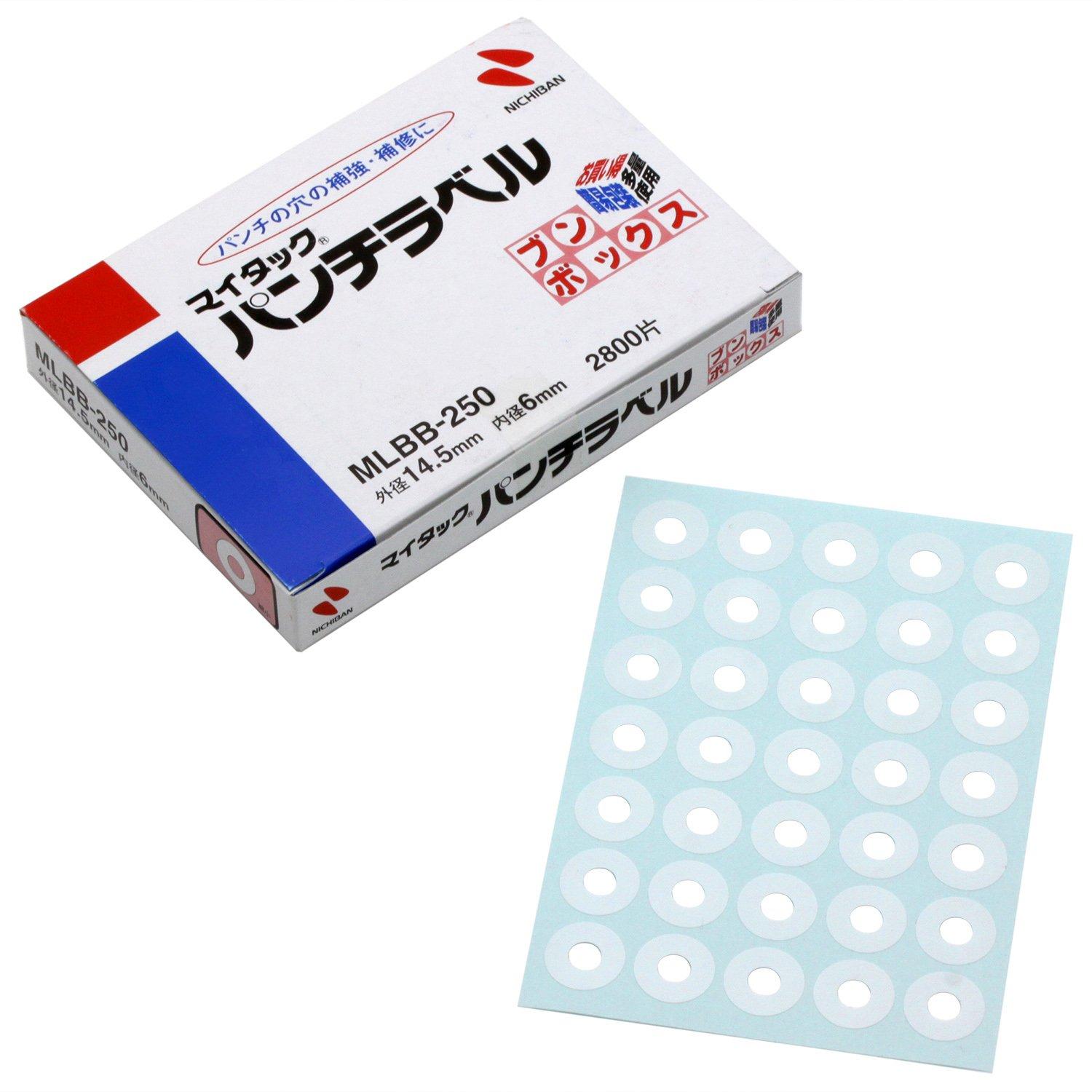 Набор из 80 белых этикеток Nichiban MyTac Punch, листы, MLBB-250. белый