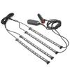 Interior Ambient Light Dynamic Decorative 4 RGB Lamp Strips Remote Control by Phone Bluetooth APP