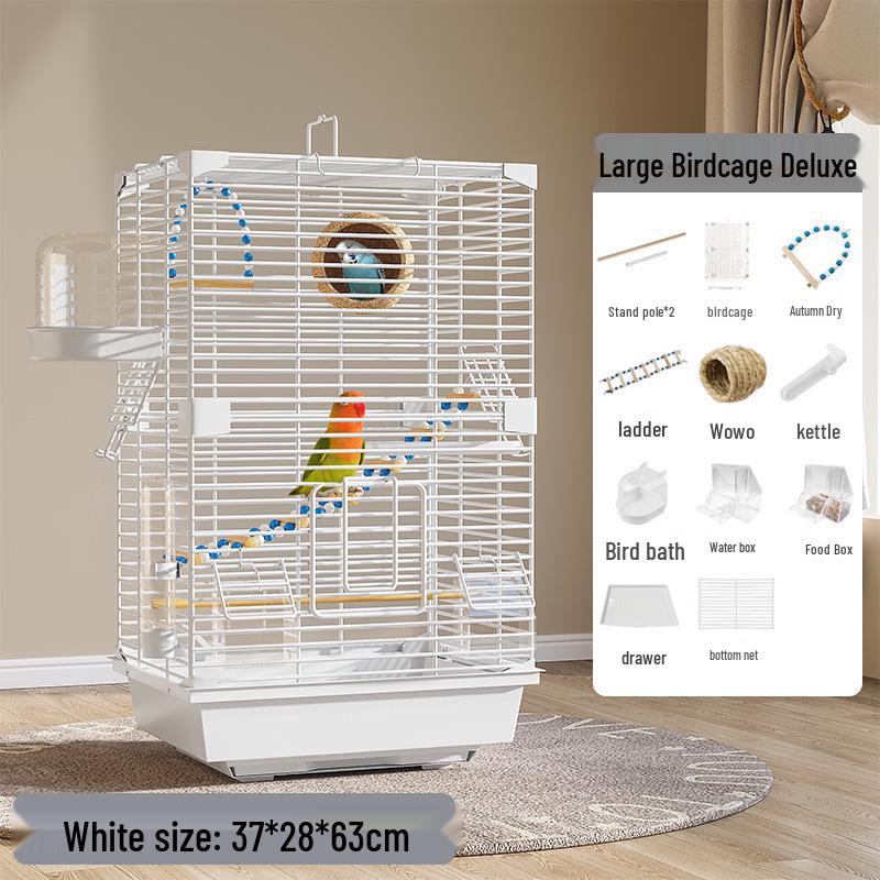 Luxury Birdcage with Breeding Box for Parrots and Budgies - Large Aviary for Cockatiels, Mynas, and More