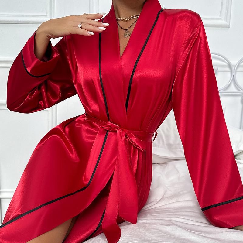 Danny Lin Summer Ice Silk Bathrobe: Light, Stylish Homewear Cardigan