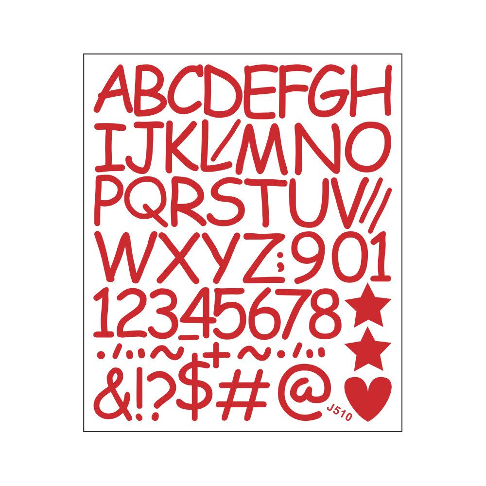 Faça Você Mesmo Embelezamento e Decoração do Quarto Infantil Adesivos de Parede com uma Combinação de Letras Inglesas Números Símbolos e Corações