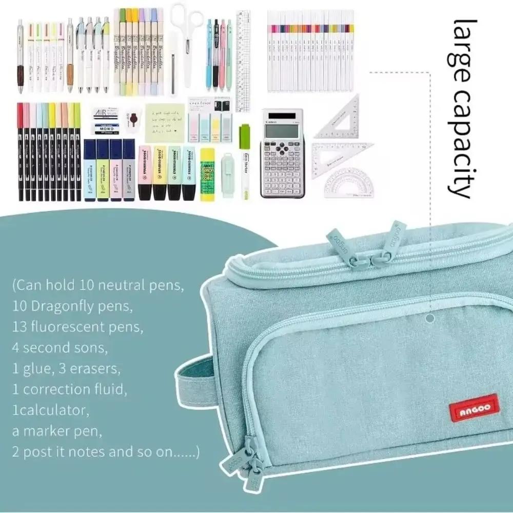Super Big Cute Pencilcase Portable Multifunctional Pencil Box Large Capacity 2 Layer Stationery Organizer School Supplies Gift