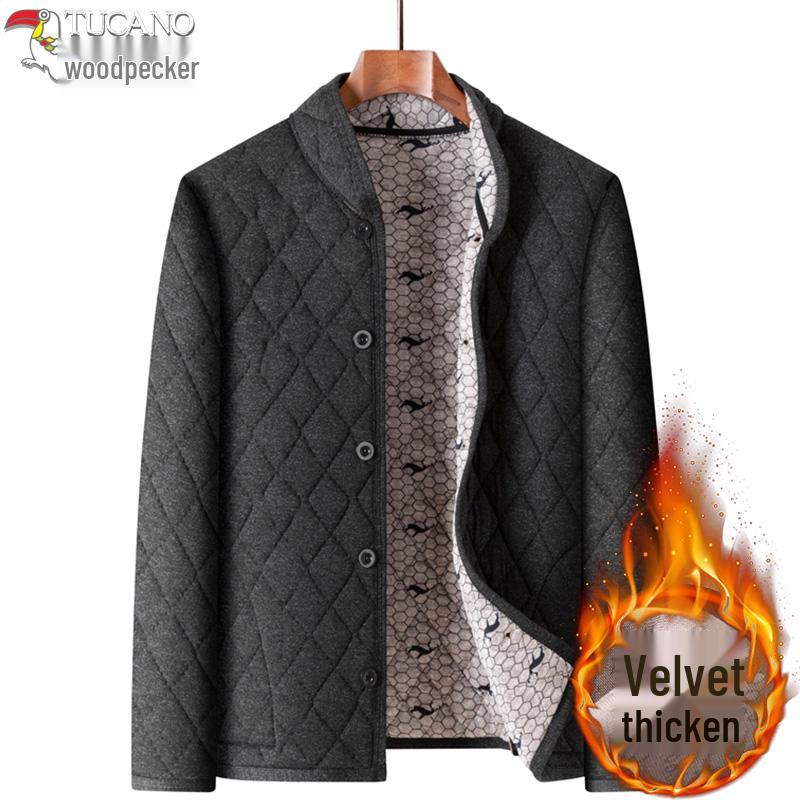 

Woodpecker Men s Winter Casual Lambswool-Lined Cotton Coat L for 100-120 lbs