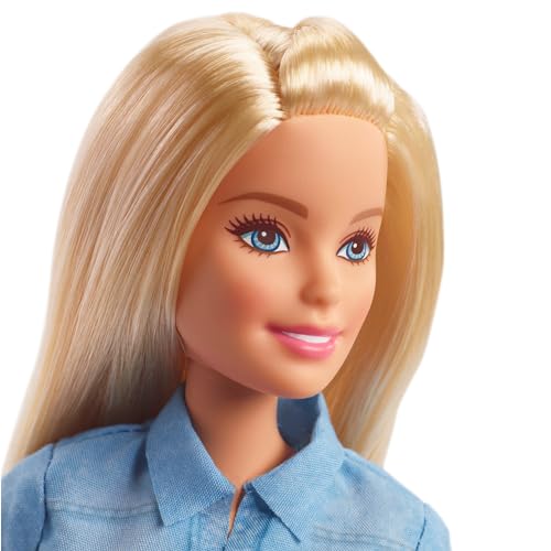 Barbie Dreamhouse Adventure Pink Travel Set, Dress-Up Doll and House, Pretend Play, Ages 3 and Up, Blue, FWV25