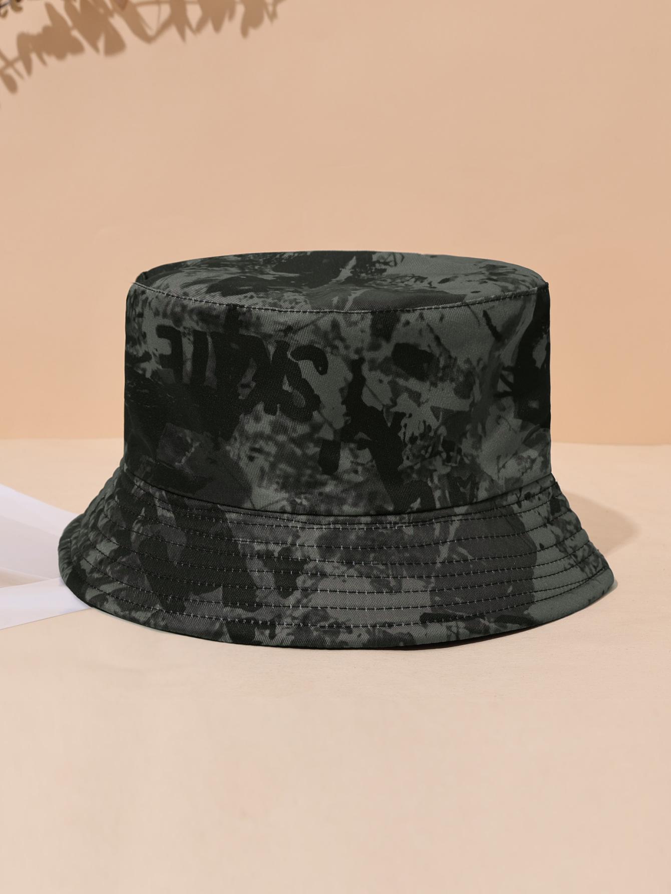 

New bucket hat men s and women s graffiti fishing fisherman hat summer outdoor Panama hip-hop hat sunshade flat top hat армія зелений колір