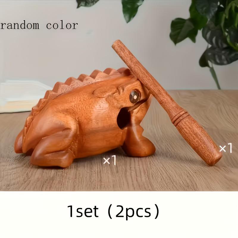 Thailand Solid Wood Carving Frog: 2025 Scenic Souvenir Sound-Making Toad Ornament Gift