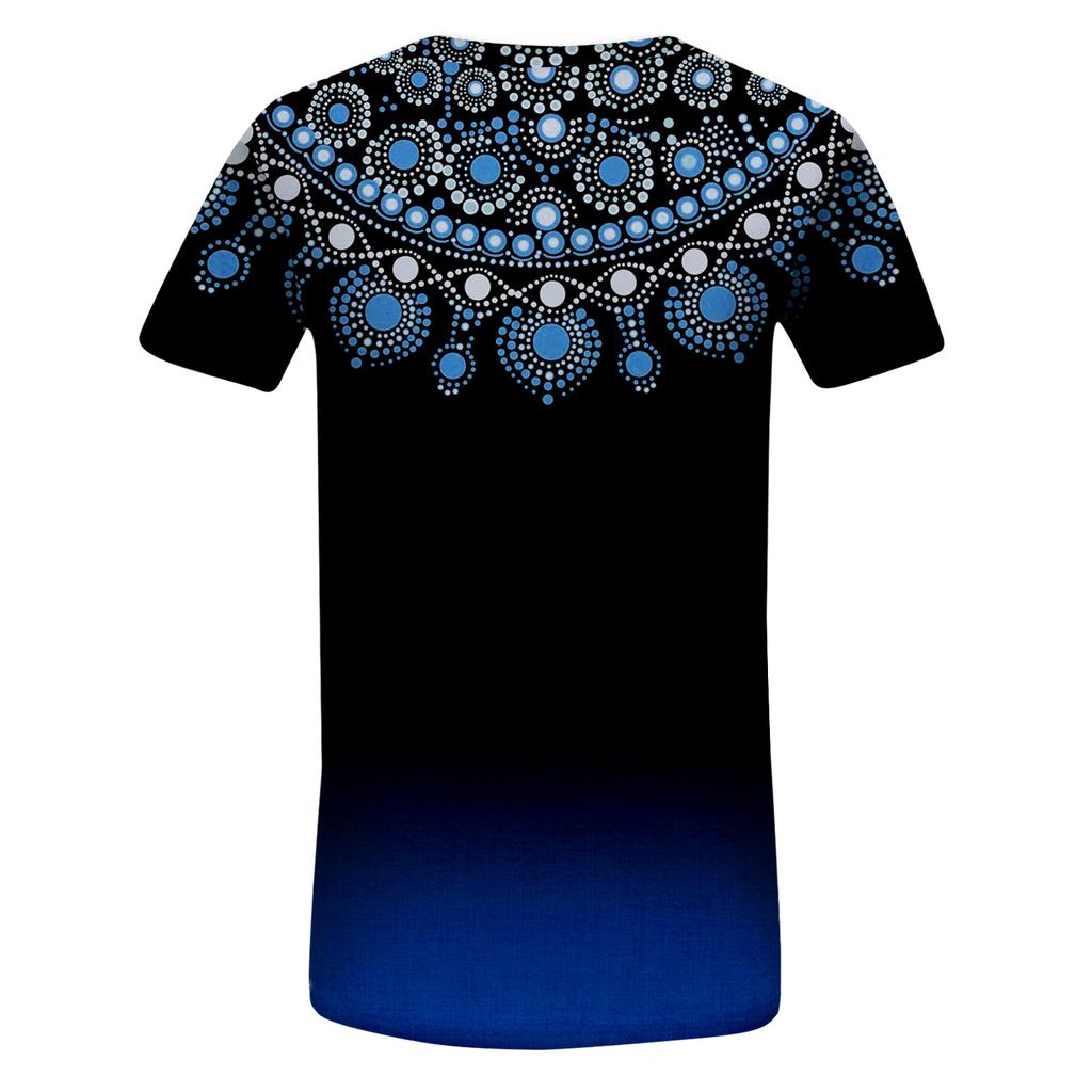 Fashion Plus Size Women's Casual Short Sleeve Round Neck Gradient Print T-shirt With Pockets