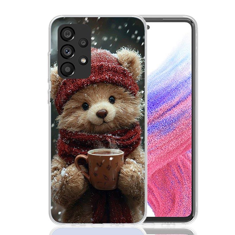 Animal Brown Cute Bear Phone Case For Samsung Galaxy A17 A16 A14 A15 A13 A57 A56 A54 A55 A53 A37 A36 A34 A35 A33 A26 A24 A25 A23