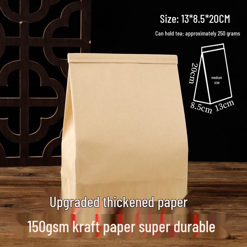 Custom Kraft Paper Tea Bag with Transparent Window and Self-Sealing Aluminum Foil Wire Seal