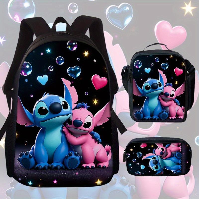 Stitc Schoolbag, Primary And Secondary School Student Backpack, Satchel, Pencil Case, Three-Piece Set, Animation Cartoon