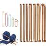 7 Pair Bamboos Knitting Needle Set 4mm To 10mm Smooth Wood Needle for Crochet and Craft Projects