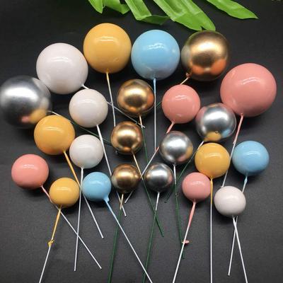 Decorazioni per Torta a Sfera Rotonda Oro, Argento e Colorate - Ornamenti Stile Freddo per Feste di Compleanno Disponibili
