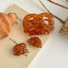Butterfly Ring Acetate Hair Claw Clip - Retro Croissant Style (Zhou Yutong Inspired)