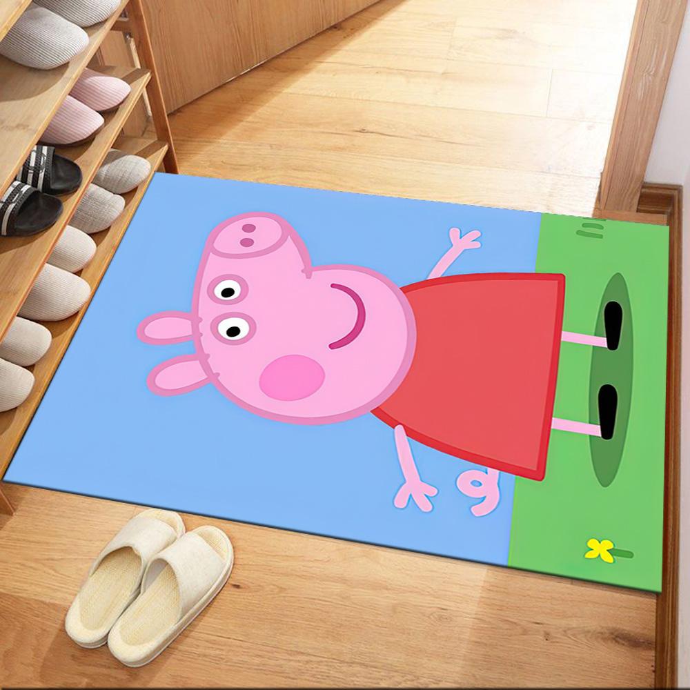 Peppa Pig Garden Adventure Square rugs are a great choice for living rooms, bedrooms, home décor, and as gifts.
