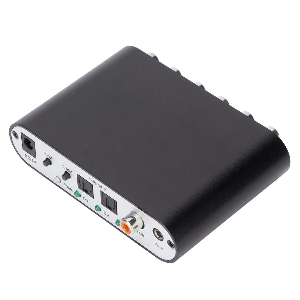 Convertitore Decoder Audio Digitale 5.1 SPDIF Coassiale AUX Stereo a 6 RCA per TV Home Cinema