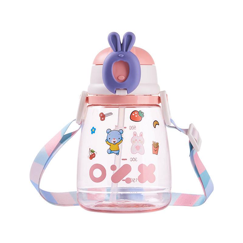 Cute Portable Water Bottle With Straw For Outdoor And School Use
