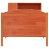 Solid Wood Bed with Shelf Without Mattress Wax Brown 100 x 200 cm