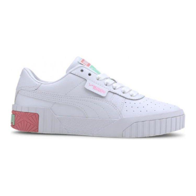 Puma Cali Low Top Kids' Skateboarding Shoes White Pink 372843-09