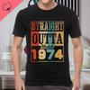 Classic Vintage Born in 1974 Retro 70s Style Birthday Year Tshirt Men Women Unisex T Shirt Streetwear Comfort Summer Cotton Tee