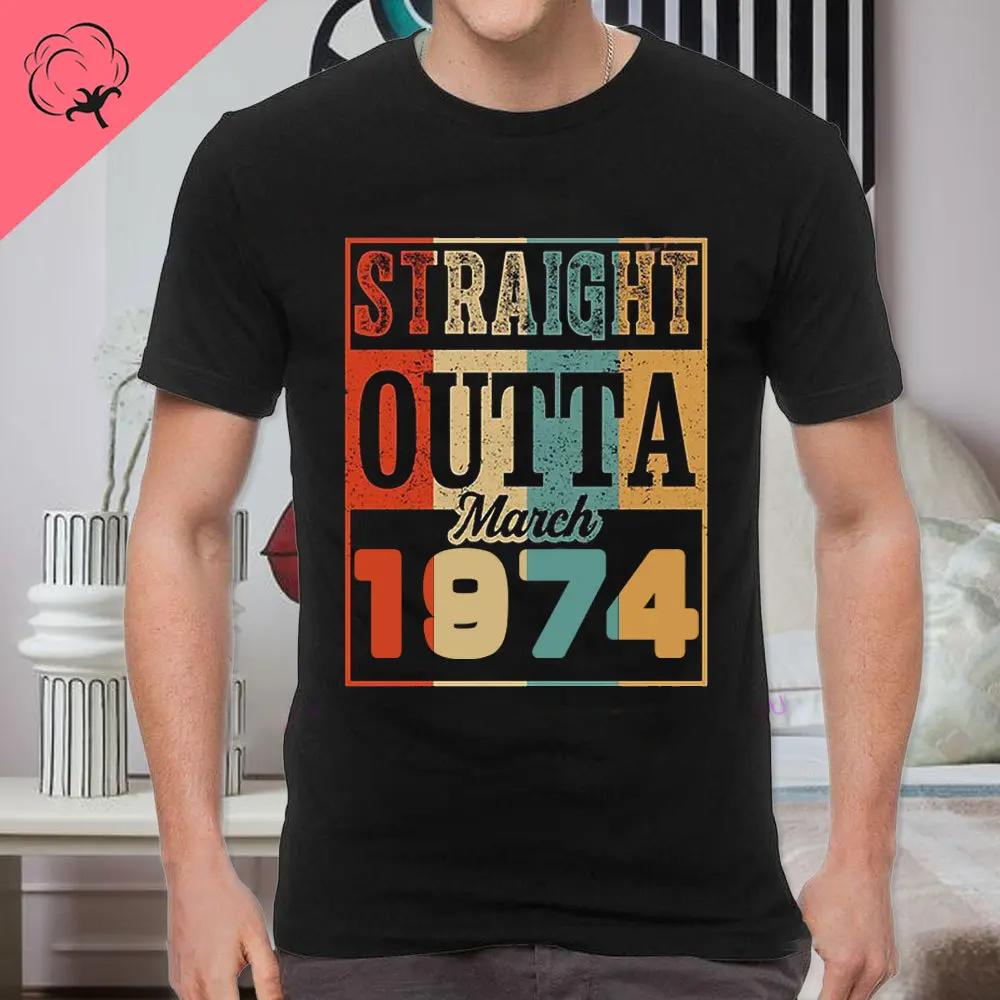 Classic Vintage Born in 1974 Retro 70s Style Birthday Year Tshirt Men Women Unisex T Shirt Streetwear Comfort Summer Cotton Tee