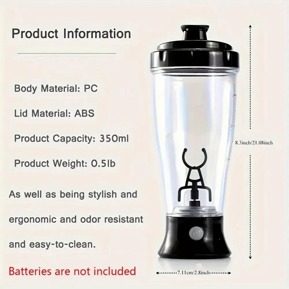 1pc Portable Electric Coffee Stirring Cup Milk Protein Powder Shaker Cup Fitness Plastic Water Bottle Fitness Sports Lazy Cup