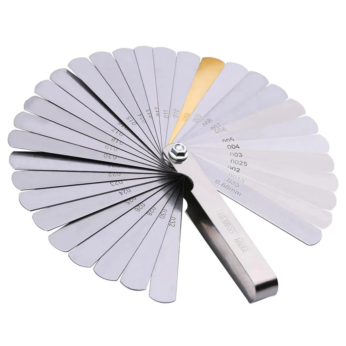 

Набор из 32 лезвий для мотоциклетного двигателя, зазор клапана, толкатель с латунным зазором, регулировочные инструменты, щуп 0,04 мм 0,88 мм