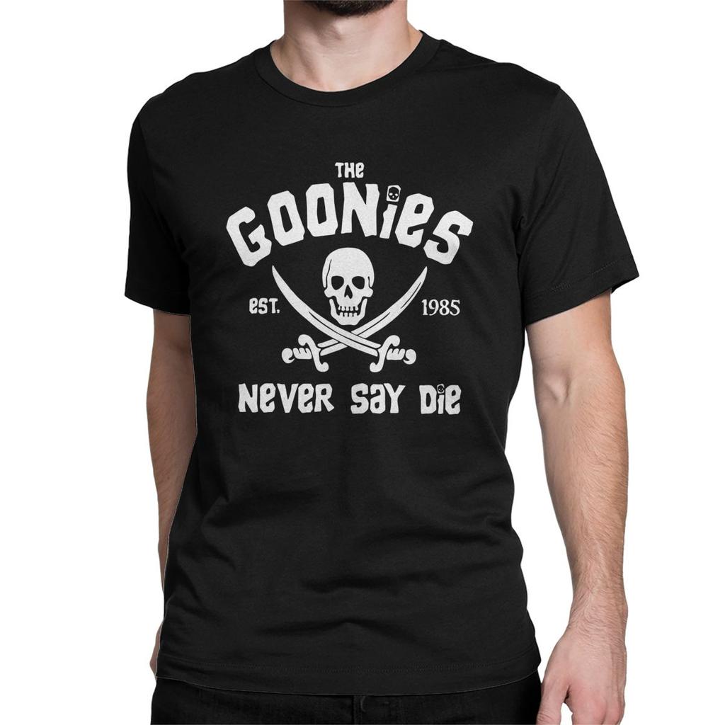 The Goonies T-shirt för män Dödskalle Vintage Ren bomull T-shirts Rund hals Kortärmad T-shirt Plus Size Toppar