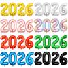 Happy New Year 2026 Balloons Gold Silver Pink Black Number 2026 Foil Balloons 16/32In Multicolour Happy New Year Banner