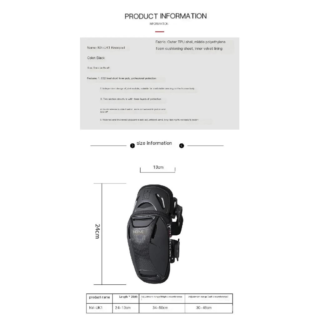 NERVE Motorcycle Knee Pads Motorbike Protective Gear Motocross Joelheira Equipment CE2 Level Anti-fall Sport Guard MTB Knee Pads