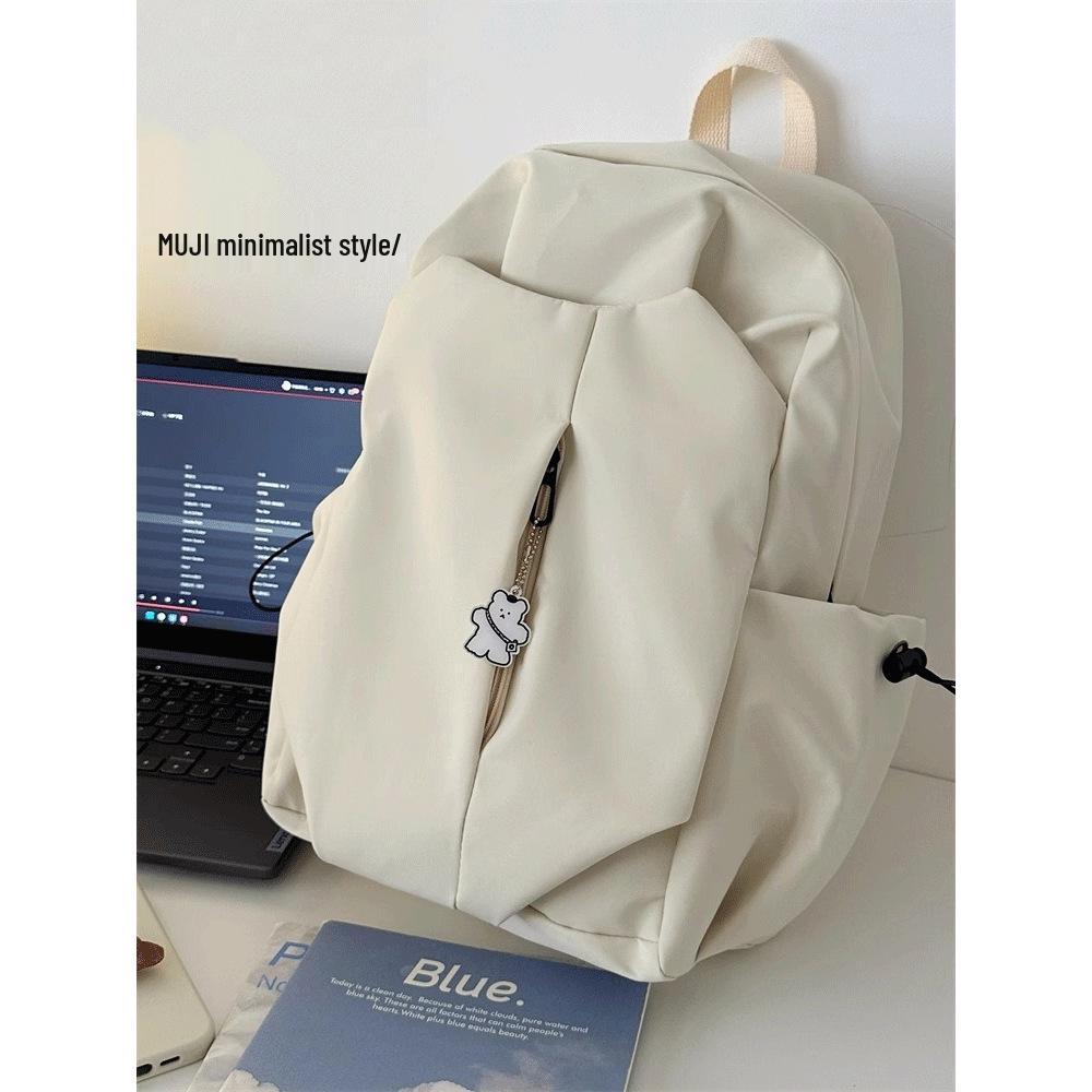 Black Large Capacity Backpack for Students - Unisex, Double Shoulder Straps, Ideal for College and Travel