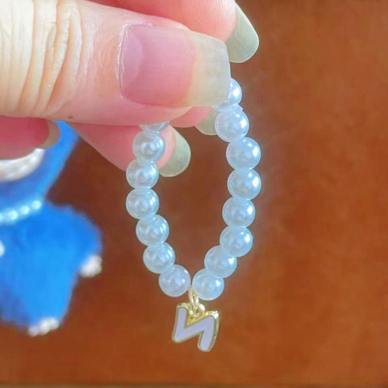 Mini Labubu 4th Gen Pearl Necklace with 26 Letter Pendant and Pendant Accessories for Doll Clothes