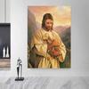 Jesus Herding Sheep Canvas Art Classic Christian Religious Wall Decor Poster Print for Home Decoration