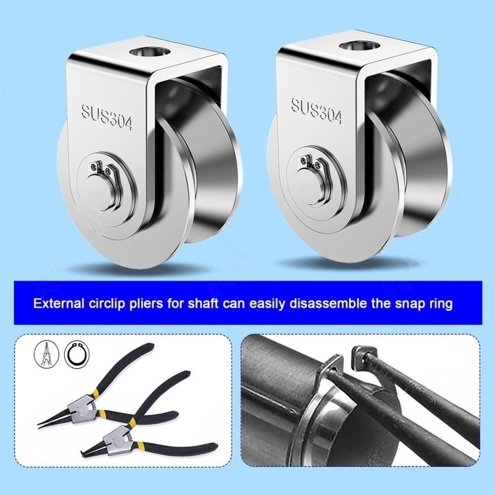 Smooth Rolling V Sliding Gate Roller Wheel Heavy Duty 304 Stainless Steel Pulley Wire Rope Rail