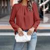 Women's Pullover Shirt Loose Casual Versatile Round Neck Long Sleeved Top Long Sleeved Top