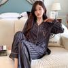 2024 Women's Korean Style Ice Silk Long Sleeve Pajama Set for Spring and Autumn