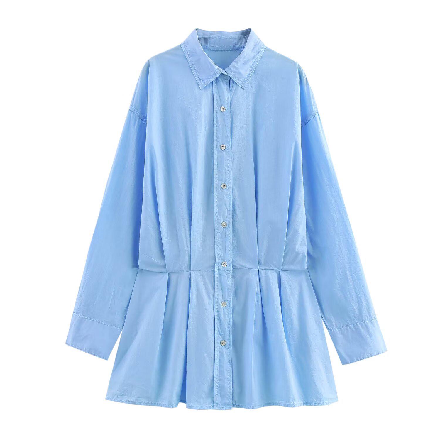 

Spring/Summer 2025 Women s Elegant Slim Fit Pleated Shirt Dress S